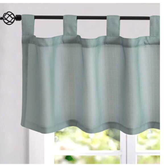 Lazzzy Kitchen Valance Panel with Tabs 16L x 59 W Color Mint - Picture 1 of 3